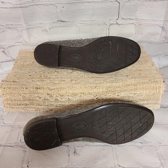 Sofft Maretto Gray Flats, Women's 7M, Snakeskin Pattern, Slip-On Shoes - Picture 4 of 5